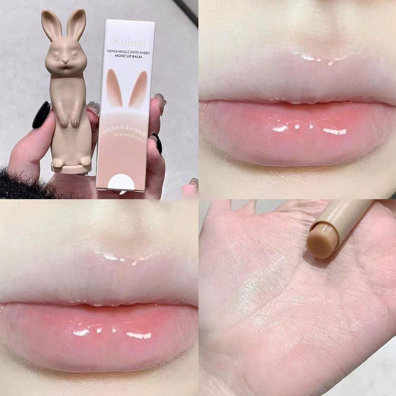 Cute Bunny Moisturizing Lip Balm: Moisturizes, prevents chapped lips, improves dryness, plumps lips, non-sticky, hydrating lip balm for children.
